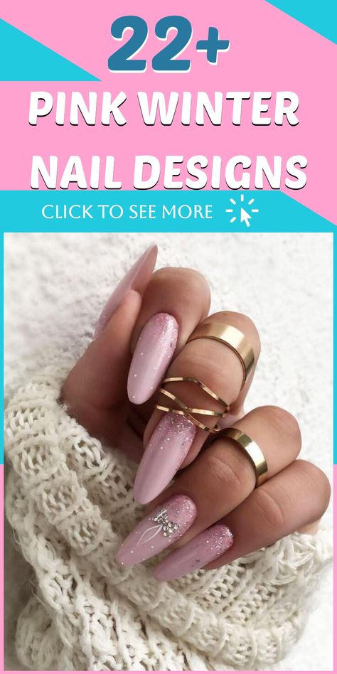 Discover the elegant allure of winter through these delightful pink nail art concepts. Enhance your nails with a soft, feminine feel by exploring various shades ranging from subtle pastel tones to striking magentas. These charming ideas are perfect for adding a cozy touch to your winter manicure, elevating your style during the cold season. Embrace the beauty of pink hues and bring warmth to your winter look with these chic nail designs. Cute January Nails Pink, Soft Winter Nails, Winter Pink Nails, Nails In Winter, Pink Winter Nails, Oval Nails Designs, Festive Nail Designs, Chic Nail Designs, Glitter Accent Nails