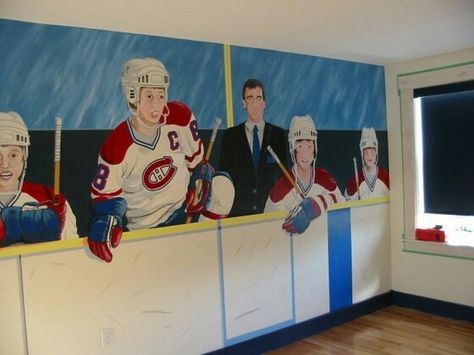 Ice Hockey Room, Boys Hockey Bedroom, Hockey Nursery, Hockey Bedroom, Hockey Room, Boys Hockey, Hockey Gear, New Brunswick Canada, Group Picture