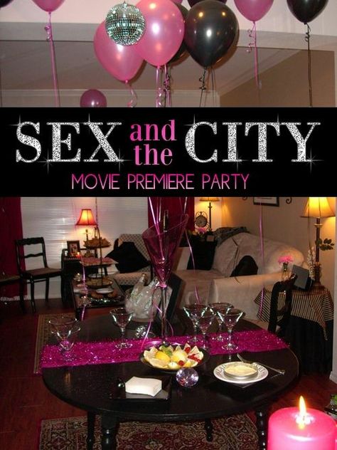 Sec And The City Theme Party, City Themed Party, Movie Premiere Party, Themed Party Outfits, Ladies Night Party, City Party, Theme Nights, City Theme, Girls Night Party