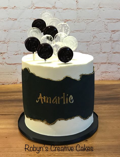 Black And White Party For Men, Black And White Birthday Cake Ideas, White And Black Cake For Men, Black White Cake Birthday, Black And White Cake For Men, Black And White Theme Cake, Black And Silver Cakes Birthday, Black Theme Cake, Black And White Cake Ideas