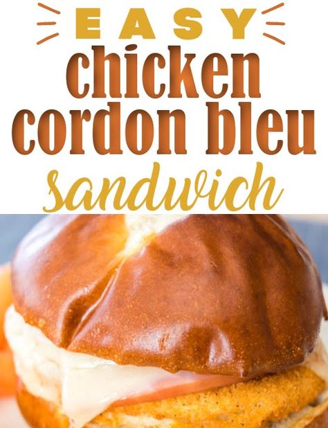 A chicken cordon bleu sandwich is easy to make and a great dinner for busy nights. Tyson Chicken Patties, Cordon Bleu Sandwich, Chicken Cordon Bleu Sandwich, Dinner For Busy Nights, Malibu Chicken, Easy Chicken Cordon Bleu, Tyson Chicken, Cordon Blue, Slider Sandwiches