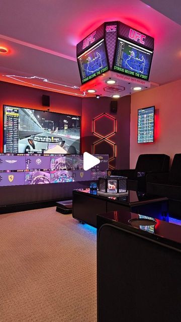 F1 Man Cave, F1 Room, Gamer Lifestyle, Marvel Room, F1 Motorsport, Build Plans, Player 1, Games Room, House Decorations