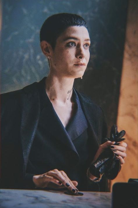 John Wick Adjudicator, Asia Kate Dillon John Wick, Angel Johnson, John Wick Aesthetic, Vampire The Requiem, Asia Kate Dillon, John Wick 3, Tao Okamoto, Buzz Haircut