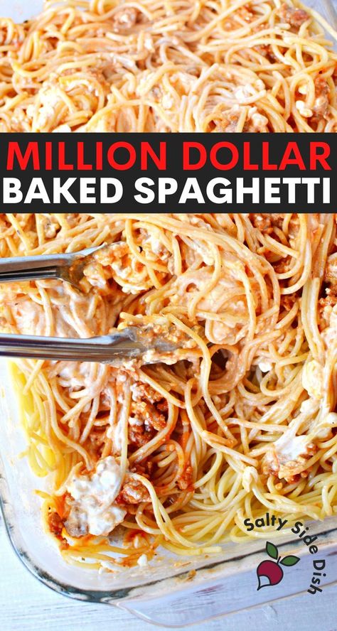 Million Dollar Baked Spaghetti Recipe, Million Dollar Spaghetti With Sour Cream, Million Dollar Spaghetti With Chicken, Million Dollar Spaghetti Freezer Meal, Million Dollar Spaghetti Bake, Million Dollar Spaghetti Six Sisters, Billion Dollar Spaghetti Recipe, One Pot Million Dollar Spaghetti, Spaghetti Cream Cheese Casserole