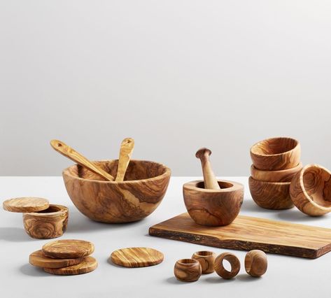 Wood Salt Cellar, Wooden Kitchen Accessories, Dining Essentials, Olive Wood Bowl, Wood Salad Bowls, Wood Utensils, Unique Sofas, Wood Rustic, Cottage Interiors