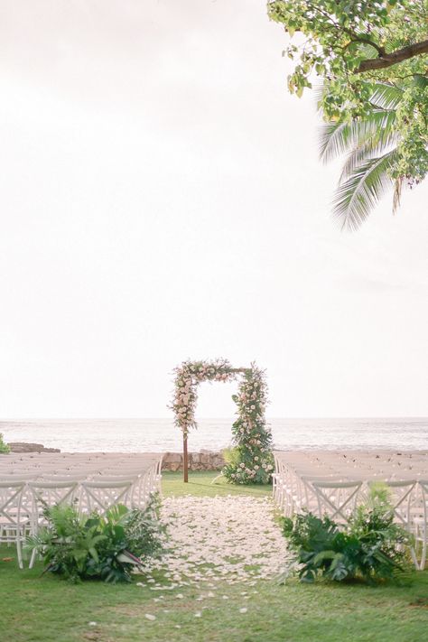 Lanikuhonua Wedding, Tropical Wedding Ceremony, Beach Front Wedding, Rose Petal Aisle, Wedding On The Beach, Tent Reception, European Wedding, Wedding Hashtag, Hawaiian Wedding