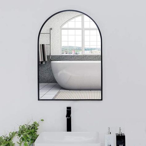 Bathroom Mirror Gold, Black Entrance, Arc Mirror, Nordic Bathroom, Industrial Mirror, Entrance Mirror, Bathroom Mirror Wall, Mirror Wall Hanging, Mirror Gallery