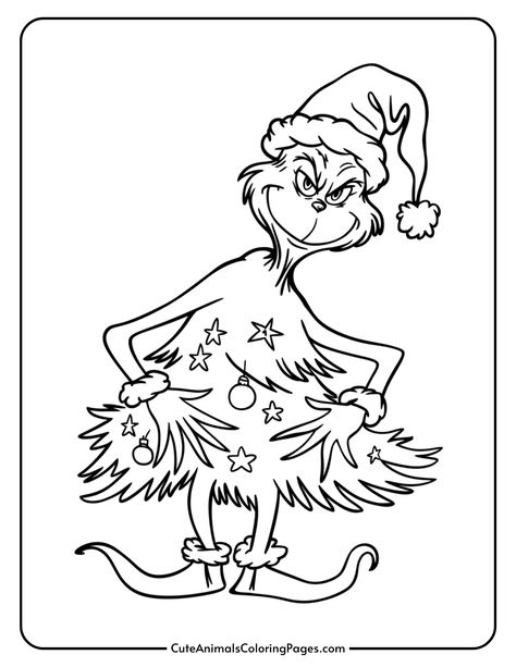 Grinch Coloring Pages (10 Free Printable PDF Pages) - Cute Animals Coloring Pages Free Grinch Coloring Pages, Free Printable Christmas Coloring Sheets, Holiday Coloring Pages Free Printable, Grinch Template Free Printable, Grinch Coloring Sheets, Grinch Images Free Printable, Grinch Printables Free, Free Grinch Printables, Grinch Outline