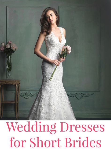 The best wedding dresses for short brides! Wedding Gown For Short Bride, Dresses For Short Brides, Wedding Dresses For Short Brides, Wedding Dresses Short Bride, Short Brides, Wedding Dresses For Short Bride, Short Bridal Gown, Allure Bridal Gowns, Allure Bridal Wedding Dress