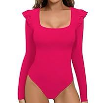 T Shirt Bodysuit, Red Long Sleeve Bodysuit, Bodysuit Shirt, Casual Bodysuit, Square Neck Bodysuit, Slim Fit Top, One Piece Bodysuit, Round Neck Tops, Short Sleeve Bodysuit