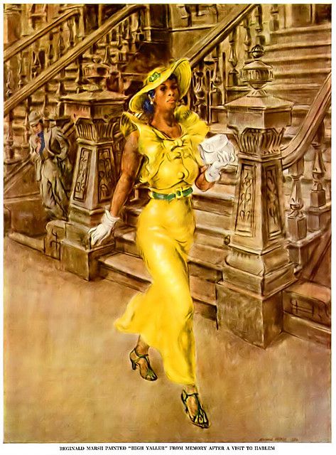 High Yaller, Life Magazine, 1937, by Reginald Marsh. Reginald Marsh, African American Artwork, Digital Museum, Afrocentric Art, Afro Art, African American Art, Black Women Art, Life Magazine, Mellow Yellow