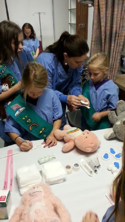 Girl Scouts earn Junior First Aid Badge at TRMC Teddy Bear Clinic Junior First Aid Badge, Teddy Bear Clinic, Junior Badges, First Aid For Kids, Girl Scout Troop Leader, Brownie Badges, Girl Scouts Brownies, Brownie Scouts, Brownie Girl Scout