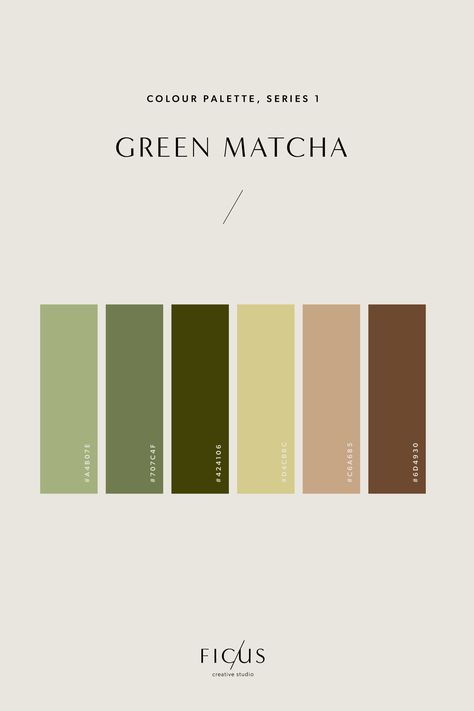 Refreshing Colour Palette, Fun Business Color Palette, Matcha Green Palette, Colour Green Palette, Cafe Branding Color Palette, Energizing Color Palettes, Matcha Colour Palette, Matcha Color Pallette, Color Palette For Cafe