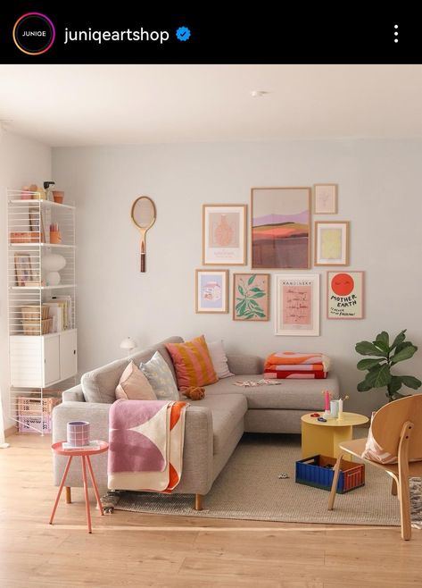 Colorful Minimalist Home, Scandi Living Room, Pastel Living Room, Austin Apartment, Colorful Minimalist, Apartment Vibes, 2024 Kitchen, Colorful Apartment, Deco Studio