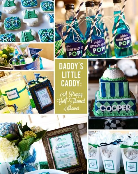 Golf Baby Showers, Golf Baby, Fiesta Shower, Baby Boy Shower Ideas, Boy Shower Ideas, Green Baby Shower, Golf Theme, Golf Party, Baby Shower Fun