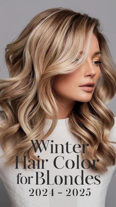 23 Stunning Winter Hair Color Ideas for Blondes 2024-2025: Balayage, Lowlights & Ombre" Winter Caramel Hair, Blonde Highlights With Lowlights Blended, Blonde With Honey Lowlights, Caramel Lowlights On Blonde Hair, Dark Blonde With Light Blonde Highlights, Blonde Hair With Caramel Lowlights, Blonde Hair Color Ideas For Fall Winter Balayage, Fall Blonde Hair Color Low Lights Caramel Highlights, Dark Blonde Hair With Lowlights