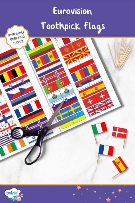 Eurovision Food Ideas, Eurovision Themed Party, Eurovision Party Decorations, Eurovision Party Ideas, Eurovision Party Food, World Flags Printable, Eurovision Party, Flags Of European Countries, Eurovision 2023