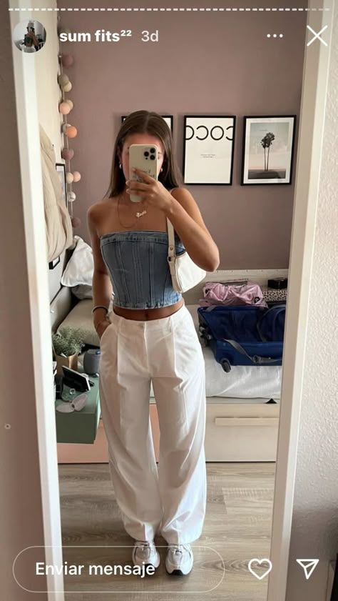 Outfit Ideaa, Corset And Jeans, Fest Outfits, Sophisticated Outfits, Ootd Inspo, City Outfits, Causual Outfits, Tshirt Outfits, Cute Summer Outfits