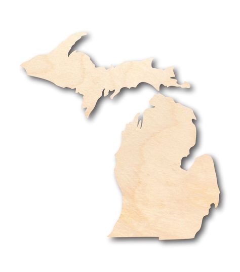 Unfinished Wood Michigan Shape Pieces State Craft Up To 24'' 1/8'' Thick | JOANN Michigan Crafts, State Crafts, Viking Sewing, State Of Michigan, The Suburbs, Baltic Birch Plywood, Wood Cutouts, Pittsburgh Pa, Joanns Fabric And Crafts