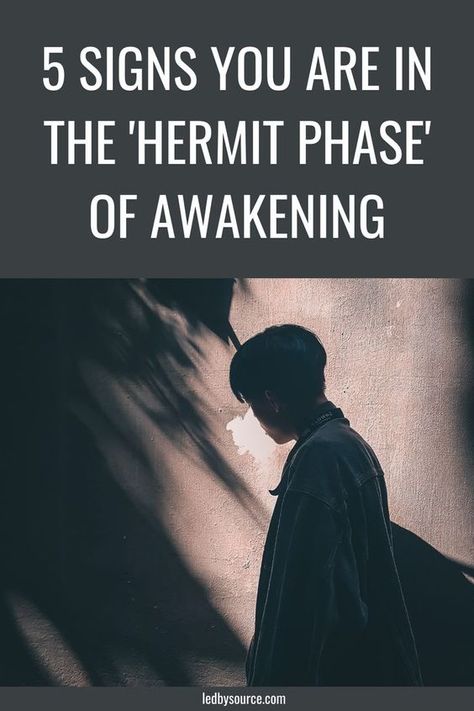 Here are five clear signs you are in the 'hermit phase' of a spiritual awakening. Spiritual Awakening Stages, Spiritual Growth Quotes, Psychic Development Learning, Spiritual Awakening Higher Consciousness, Spiritual Awakening Quotes, Spiritual Awakening Signs, Spiritual Journals, The Hermit, Dreams And Goals