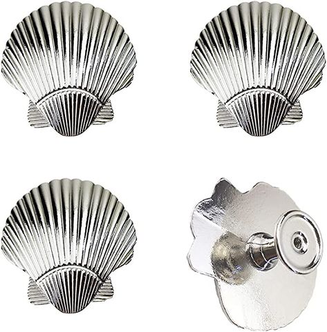 brandname,RRRuo Cabinet Seashell Drawer Knob Zinc Alloy for Wardrobe Dresser Cupboard Cabinet Kitchen Door Pulls Handles Decoration 4 Pieces (Silver) - - Amazon.com Kitchen Door Pulls, Shabby Chic Coastal, Wardrobe Dresser, Cupboard Cabinet, Drawer Pulls And Knobs, Cottage Shabby Chic, Cabinet Kitchen, Drawer Knob, Door Pull Handles