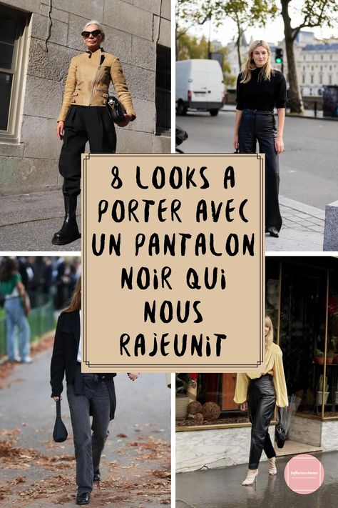 Rajeunissez votre style avec un pantalon noir ! 👖✨ Ajoutez une touche moderne à ce classique indémodable :
1. Associez-le à un t-shirt graphique et des baskets pour un look décontracté.
2. Osez un blouson en cuir et des bottines pour une allure rock chic.
3. Pour le bureau, optez pour un blazer coloré et des escarpins pointus.

#ModeFemme #StyleÉlégant #GardeRobeIntemporelle #RajeunirAvecStyle Outfit Pantalon Cuir Noir, Look Jean Noir, Chic Pull-on Style Long Pants, Black Wide Leg Pants With Pull-on Style, Pantalon Noir Large, Style Chic Parisien, Blouse Zara, Style Désinvolte Chic, Des Baskets