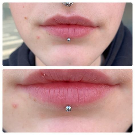 Piercing is a magic. Labret Piercing Men, Ampallang Piercing, Labret Piercing Ring, All Piercings, Labret Lip Piercing, Mouth Piercings, Piercing Labret, Cool Ear Piercings, Face Piercings