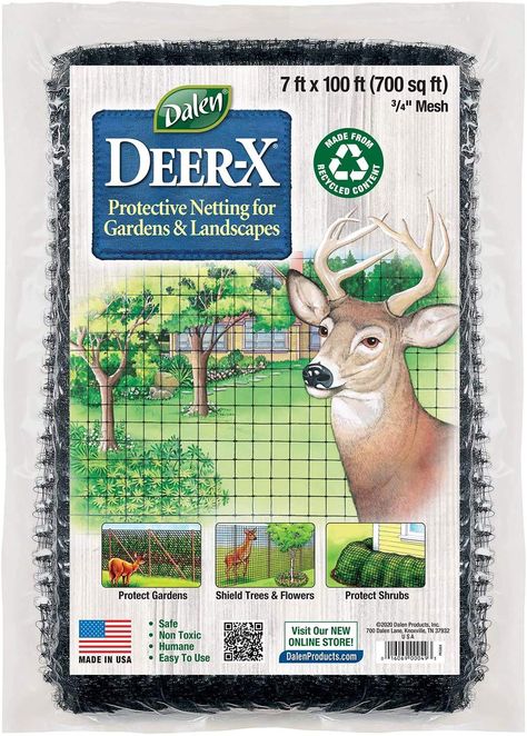 PRICES MAY VARY. THE PERFECT FENCING SOLUTION: Practical and cost-effective way of making sure your vegetable garden, fruit shrubs, or trees are protected against hungry deer, rabbits, and other unwanted pests. The Gardeneer by Dalen deer netting is the perfect alternative to expensive plastic or metal fences. PREMIUM QUALITY MATERIAL: This deer defense is made in the USA with superior quality, heavy-duty 3/4” polypropylene mesh with UV inhibitors, and weather-resistant materials guaranteed to w Deer Netting, Fruit Shrub, Deer Repellant, Fenced Vegetable Garden, Deer Fence, Bird Netting, Garden Catalogs, Garden Netting, Urban Farmer