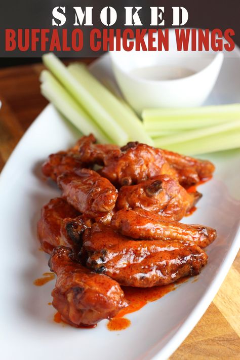 Easy Buffalo Wings, Easy Buffalo Wings Recipe, Smoked Buffalo Chicken, Buffalo Wings Recipe, Buffalo Chicken Wings Recipe, Baked Buffalo Wings, Awesome Chicken, Smoked Wings, Wings Recipe Buffalo