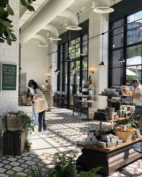 Halloumi Breakfast, Tatte Bakery, Bakery Shop Design, Bakery Store, Bakery Interior, Coffee Shop Interior Design, White Industrial, Coffee Shops Interior, Breakfast Sandwiches