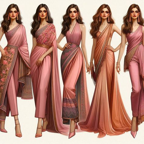 Modern chic Saree designs. gold detailing & beading. choose your fav slide... #sincreations #sindesigns #sarees Saree Draping Styles Modern, Outfit Ideas Dressy, Saree Drape, Mood Designer Fabrics, Fashion Design Books, Indian Outfits Lehenga, India Clothes, Saree Draping, Fashion Walk