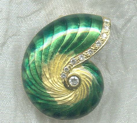 AI-225P.22 Lg.Nautilus Pend Artful Images Luxury Gold Jewelry With Abalone Shell, Ocean-inspired Nickel-free Shell Jewelry, Nickel-free Ocean-inspired Shell Jewelry, Nickel-free Shell-shaped Ocean-inspired Jewelry, Cloisonne Enamel Jewelry Jan Van Diver Jewelry & Enamels, Sea Life Jewelry, Gold Enamel, Sea Life, Jewelry Stores