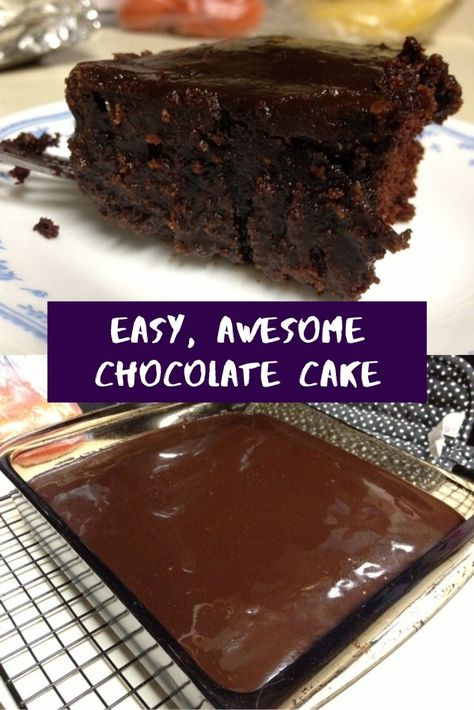 Quick Chocolate Cake, Easy Chocolate Cake Recipe, Small Chocolate Cake, Chocolate Snack Cake, Fudge Dessert, Biscuits Recipes, Easy Chocolate Fudge, Chocolate Slabs, Easy Chocolate Desserts