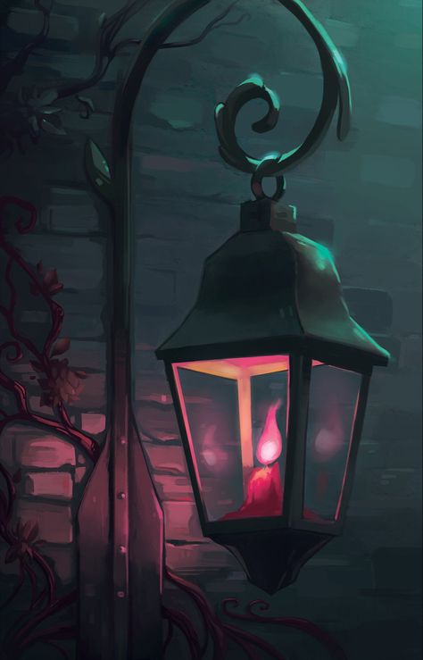 Creepy Lantern Drawing, Lantern Illustration Drawings, Fantasy Lamp Concept Art, Lamplighter Art, Fantasy Painting Ideas On Canvas, Lantern Art Drawing, Magic Lantern Fantasy Art, Fantasy Lantern Art, Lantern Fantasy Art