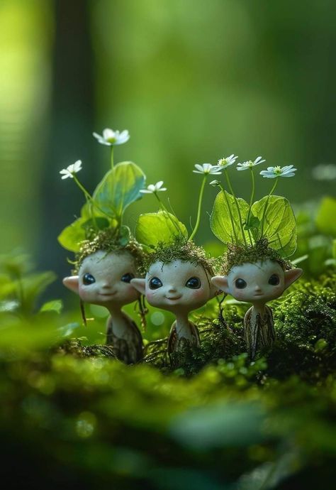 Mythical Creatures Fantasy, Cute Fantasy Creatures, Fairies Elves, Forest Creatures, Fantasy Creatures Art, Fairy Art, Cute Creatures, Magical Creatures, Whimsical Art