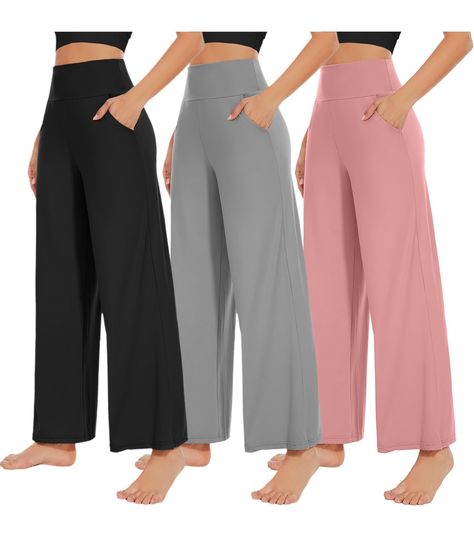 PRICES MAY VARY. 92% polyester ,8% spandex Imported 【Comfortable Fabric】These pants are made from 92% polyester and 8% Spandex.which have excellent drapability and elasticity; They can retain the shape perfectly even after multiple washed and dried.These comfortable loose yoga pants are lightweight, breathable, non-see through, and can stay fresh during exercise, making you feel comfortable. 【Careful design】Stop worrying about where to put your phone while you are working out. Our wide leg pants Loose Sweatpants, Pocket Sweatpants, Pants Outfit Casual, Womens Wide Leg Pants, Pants With Pockets, Yoga Workout, Stay Fresh, Wide Pants, Outdoor Wear