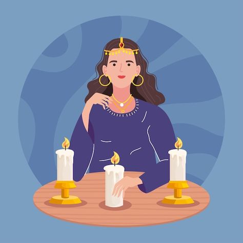 Free vector fortune teller woman with ca... | Free Vector #Freepik #freevector #cartoon-woman #girl #girl-illustration #woman Illustration Woman, Tarot Card Spreads, Girl Illustration, Fortune Teller, Tarot Card, Spreads, Tarot Cards, Game Art, Graphic Resources