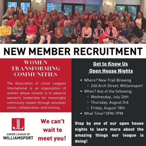 🗣️🗣️The Junior League of... - Junior League of Williamsport | Facebook Open House Night, Developing Leadership Skills, Junior League, Women In Leadership, Leadership Skills, Exciting News, Open House, Leadership