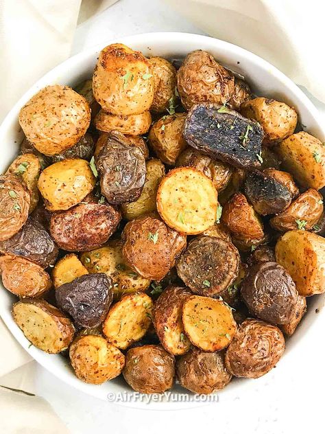 Small Colored Potatoes Recipe, Purple Potatoes Air Fryer, Small Multi Colored Potatoes, Gemstone Potatoes Recipe Air Fryer, Rainbow Potatoes Recipes, Tricolor Potatoes Recipes, Tri Color Potatoes Recipes, Fingerling Potatoes Air Fryer, Rainbow Potatoes