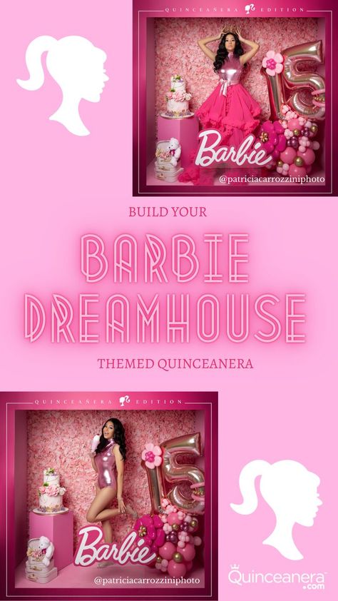 In honor of National Pink Day, let’s dive into a Barbie-themed Quinceanera! Love pink and being glam? Then this Barbie theme is for you! //Barbie //Quinceanera// Quinceanera decorations Barbie Pink Quinceanera Dresses, Barbie Themed Quince, Barbie Debut Theme, Barbie Theme Quinceanera, Barbie Themed Quinceañera, Barbie Themed Sweet 16, Barbie Quinceanera Theme, Barbie Wedding Theme, Hot Pink Quinceanera Theme