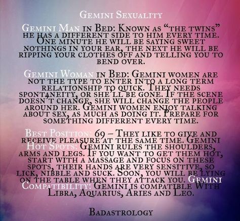 Gemini In Bed, Zodiac Signs Sexuality, Gemini Men In Bed, Gemini Women, Woman Bedding, Gemini Man, Gemini Woman, Gemini Facts, Husband Humor