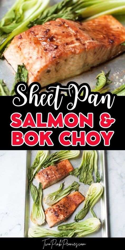 Sheet Pan Salmon and Bok Choy Dinner | This easy to make salmon and bok choy sheet pan recipe is fast and delicious. It is the perfect weeknight meal and bonus, it is also a super healthy sheet pan meal! Salmon Dinner Recipes, Healthy Sheet Pan, Sheet Pan Salmon, Salmon Wrap, Pan Salmon, Chicken Of The Sea, Pan Recipe, Salmon Dinner, Perfect Dinner