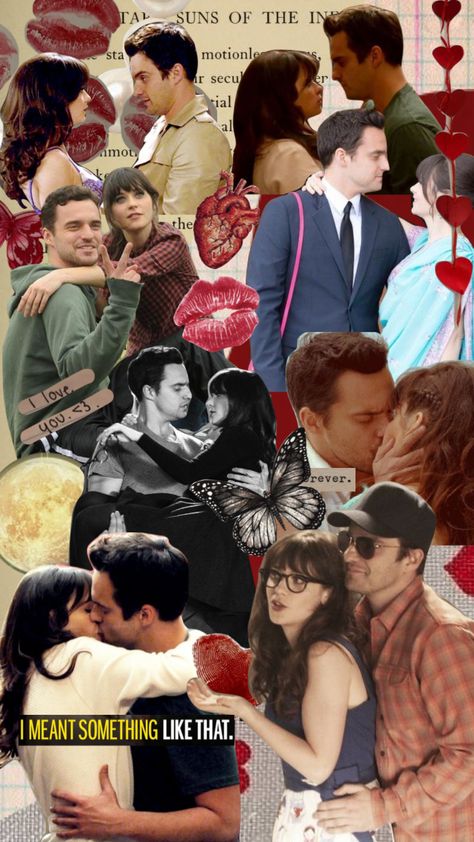 #newgirl #moodboard New Girl Christmas, New Girl Wallpaper, Media Consumption, Nick And Jess, Bookish Things, First Kiss, Girl Wallpaper, Hopeless Romantic, Christmas Girl