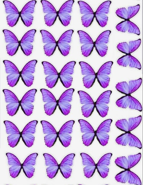 Butterflies Aesthetic Purple, Printable Purple Butterflies, Butterfly Violet Printable, Purple Butterfly Astethic, Purple Butterfly Clipart, Diy Bouquet Wrap, Disney Diy Crafts, Happy Birthday Printable, Diy Gift Set