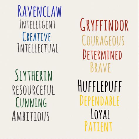 Hogwarts Houses Traits, 4 Houses Of Hogwarts, Harry Potter Houses Traits, Hogwarts House Traits, Harry Potter House Colors, Harry Potter Bachelorette, Hogwarts House Colors, Which Hogwarts House, Slytherin And Hufflepuff