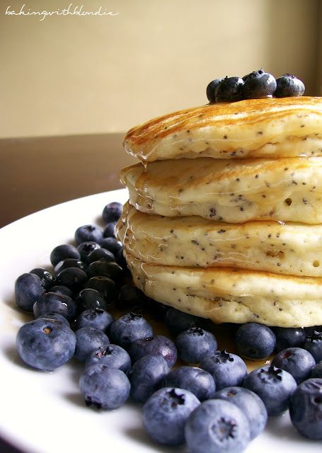 Poppyseed Pancakes, Lemon Poppyseed Pancakes, Breakfast And Brunch, What's For Breakfast, Food Projects, Lemon Poppyseed, Breakfast Foods, Breakfast Time, Breakfast Food