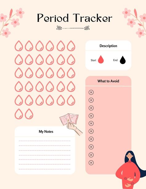 Pin on cosas curiosas Period Tracker Icon, Period Tracker Template, Period Planner, Bullet Journal Period Tracker, Female Cycle, Planners Design, Period Calendar, Cycle Tracker, Notes Templates