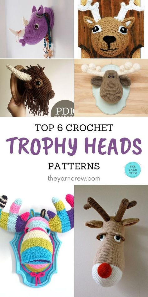 Crochet Taxidermy Pattern, Crochet Trophy Head Pattern, Crochet Horse Head Pattern Free, Crochet Taxidermy Pattern Free, Crochet Animal Heads Free Pattern, Crochet Trophy Head, Crochet Trophy, Crochet Animal Heads, Crochet Animal Head