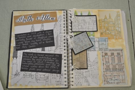 YR10 - Urban Landscapes - Ruth Allen artist research Gcse Art Landscape Sketchbook, Ruth Allen Artist Research, Ruth Allen Art, Gcse Art Landscapes, Gcse Architecture Sketchbook, Fashion Design Sketchbook Student Work, Textiles Architecture, Ruth Allen, University Presentation