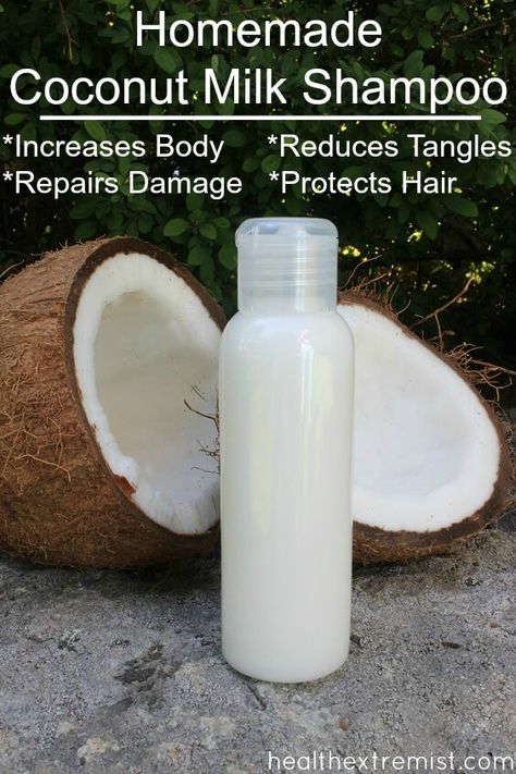 Coconut Milk Shampoo Diy, Coconut Shampoo Diy, Coconut Milk Shampoo And Conditioner, Diy Shampoo For Oily Hair, Homemade Shampoo For Curly Hair, Shampoo Recipes Homemade, Diy Natural Shampoo Recipes, Make Your Own Shampoo, Natural Shampoo Recipes